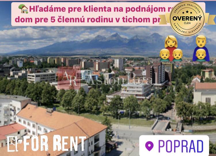 Rodinný dom-Hľadám prenájom / podnájom-Poprad-0.00 €