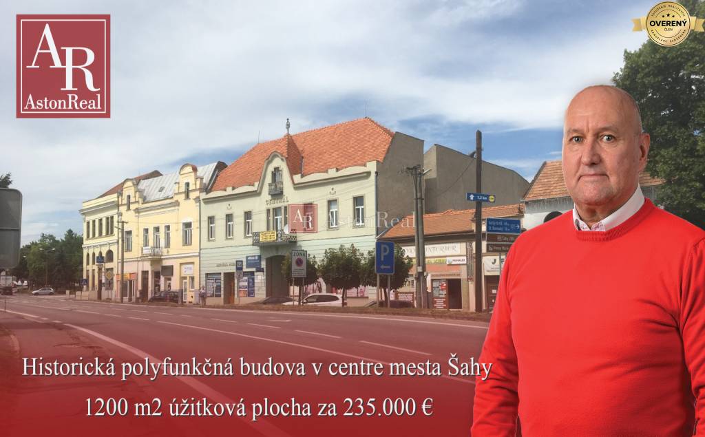 HISTORICKÁ BUDOVA / DOM - OBCHODY a BYTY v centre mesta Šahy