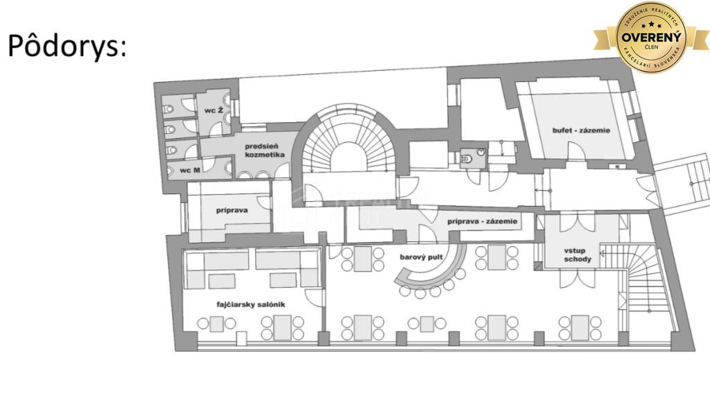 Dáme do prenájmu kaviareň 140 m2 v centre mesta Žiliny
