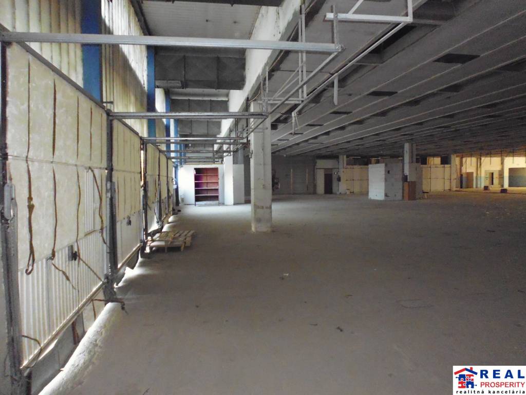 MASARYKOVA: SKLADOVACIE priestory - hala cca 2.600 m2-možnosť delenia