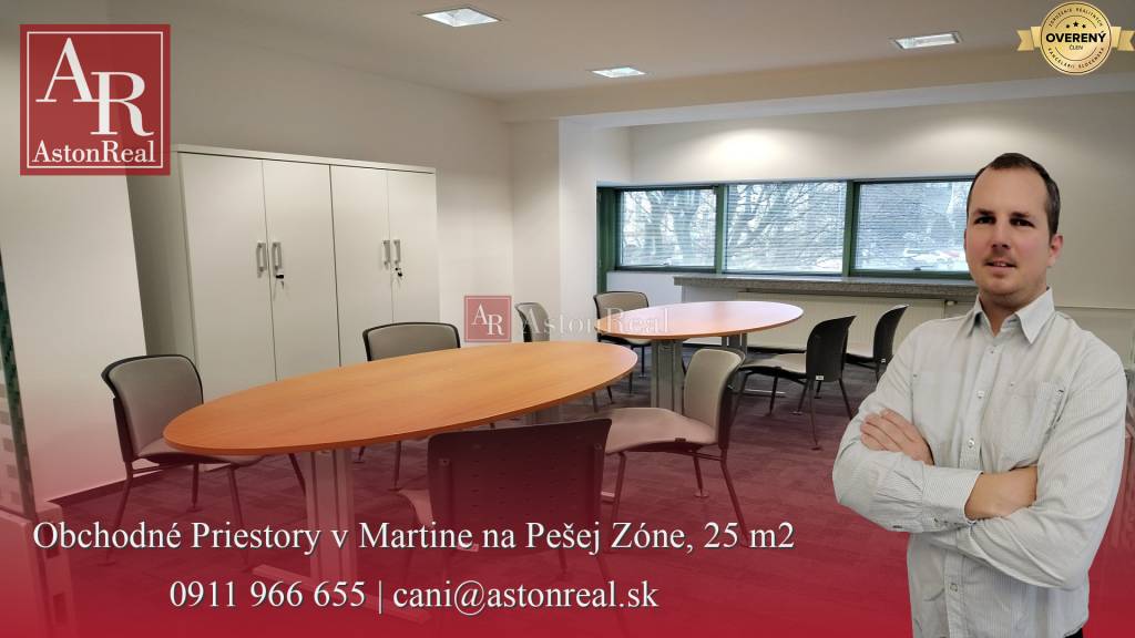 PRENÁJOM: Obchodné Priestory v Martine na Pešej Zóne, 25 m2