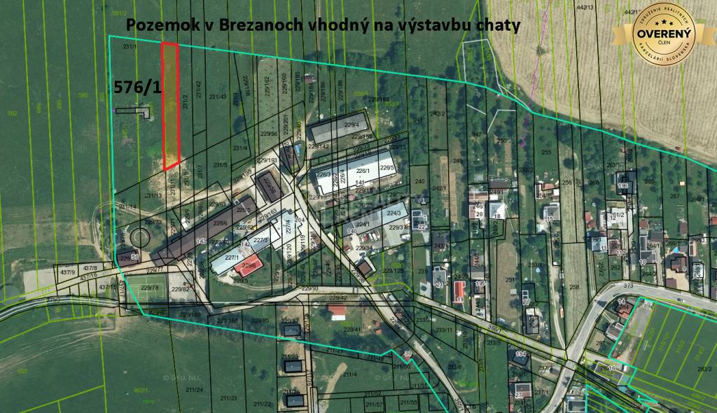 Na predaj pozemok 1288 m2 vhodný na výstavbu chaty v Brezanoch