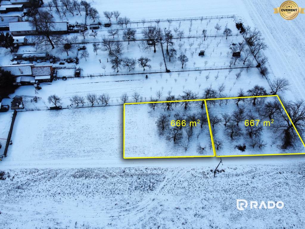 RADO | Na predaj investičné pozemky 666 m2 a 667 m2 v obci Dulov