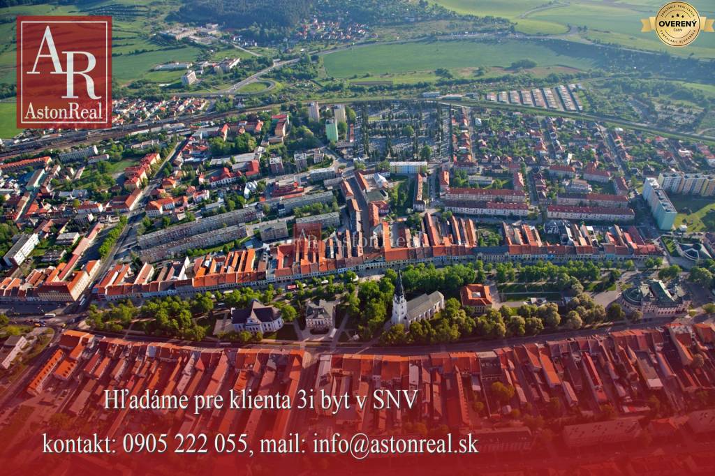 DOSTALI SME DOPYT! hľadáme 3i byt do 100.000,- €, Spišská Nová Ves