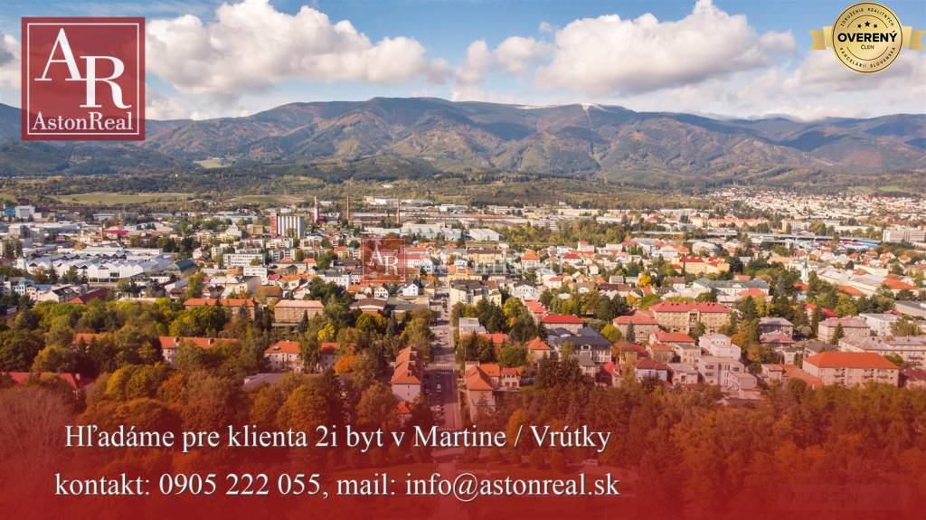 DOSTALI SME DOPYT! hľadáme 2i byt do 92.000,- €, MARTIN