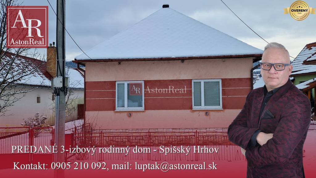 AstonReal: REZERVOVANÉ 3-izbový rodinný dom v Spišskom Hrhove