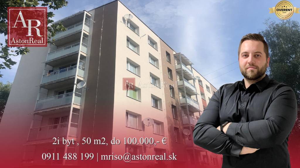 HĽADÁM: 2i byt, 50 m2, do 100.000,- €, P. Bystrica 