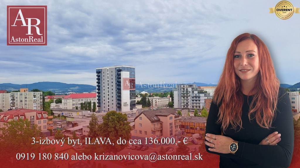 HĽADÁM: 3-izbový byt, ILAVA, do cca 110.000,- €