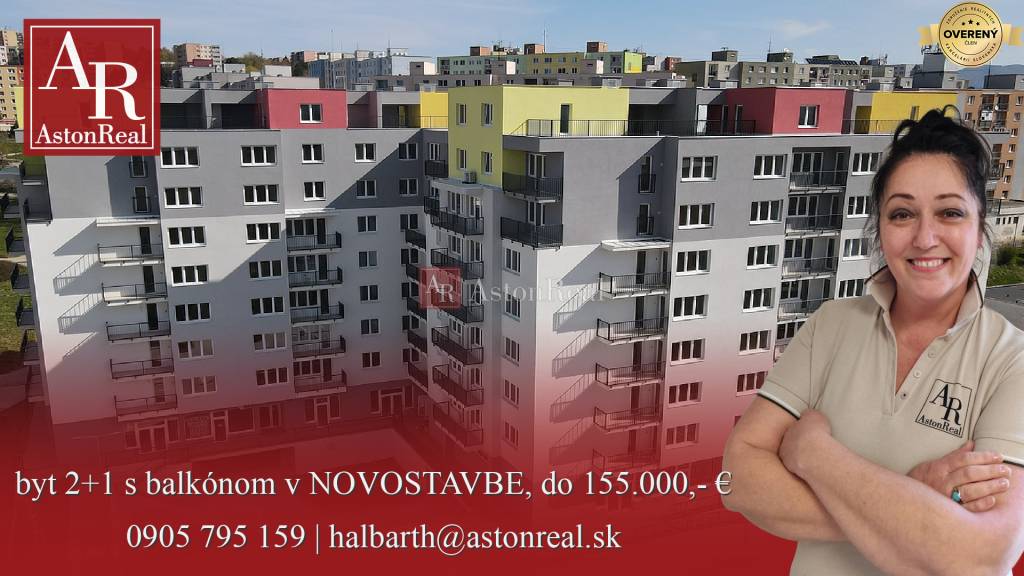 HĽADÁM: byt 2+1 s balkónom v NOVOSTAVBE, do 130.000,- €, Trenčín