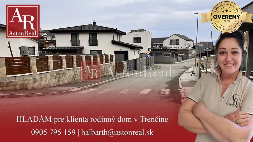 HĽADÁM: RODINNÝ DOM, obývateľný,3-4 izbový,pozemok cca 500 m2,Trenčín