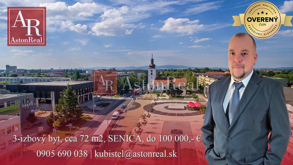 HĽADÁM: 3-izbový byt, cca 72 m2, SENICA, do 100.000,- €