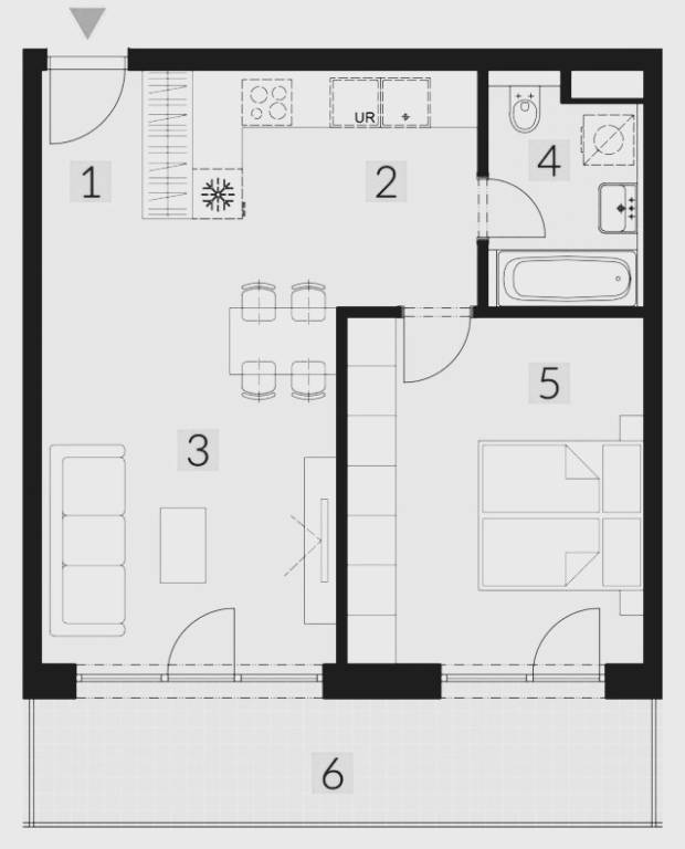 Slnečný 2 izb byt v projekte RNDZ s terasou a vnútorným parkovaním