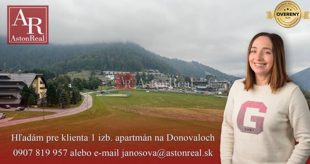 Hľadám pre klienta 1 izb. apartmán na Donovaloch