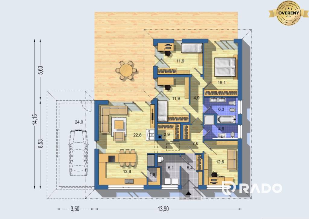 RADO | Veľký 5-izbový rodinný dom s jedinečným pozemkom 1527m2, Beckov