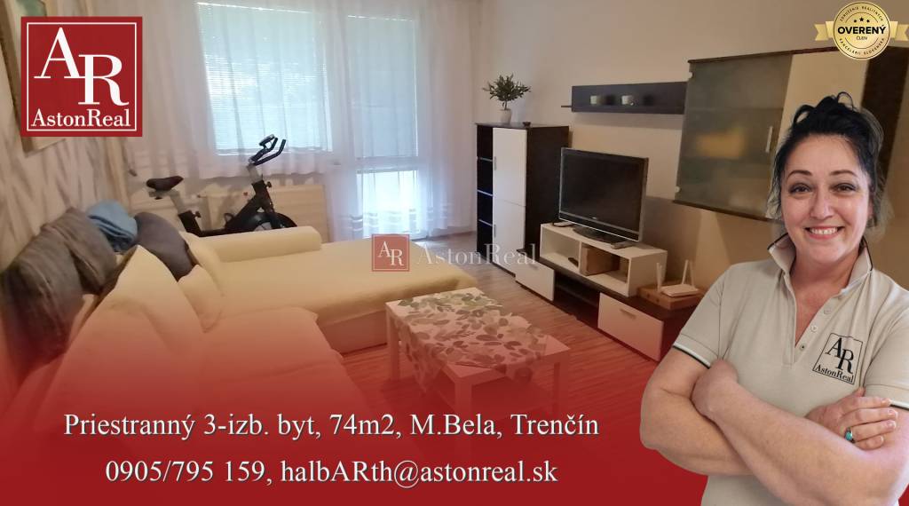 IBA U NÁS! Čiast. rekonštruovaný 3+1 byt, 74m2, balkón, Juh,Trenčín