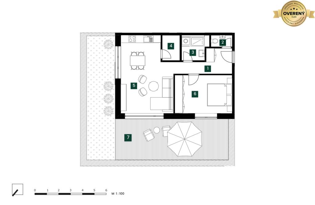 RADO | GreenResidence 2-izbový byt 53,83m2 + predzáhradka | Nové Zámky
