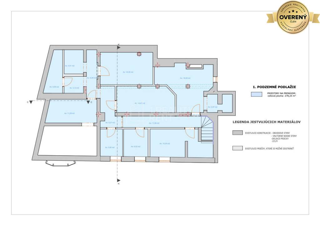 Na prenájom obch. priestory 129 m2 a 279 m2 v centre Žiliny 