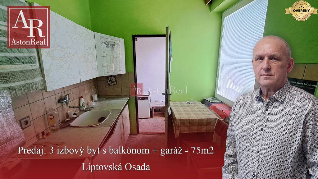  PREDAJ: 3i byt s balkónom, 75 m2, Liptovská Osada
