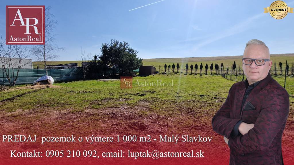 AstonReal: ponúkame na predaj pozemok o výmere 1 000 m2 - Malý Slavkov