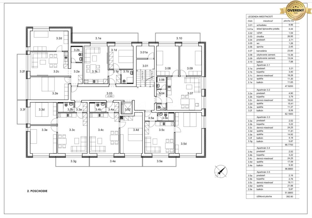 Predaj Rekreačné apartmán 54,1 m2 plus balkón 8,06 m2 - Martinské Hole