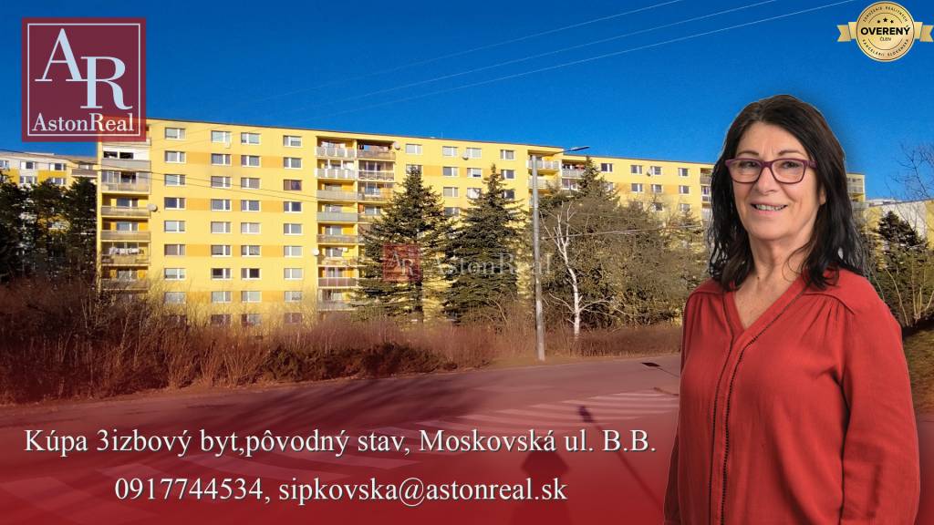 Kúpime 3 izbový byt, pôvodný stav, Banská Bystrica - Moskovská ul