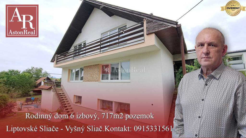 PREDAJ: Rodinný dom 6 izbový, pozemok 717m2, Liptovské Sliače