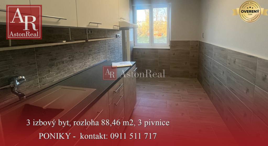TOP ponuka: 3 izb. byt 88 m2 + záhrada, skleník, PONIKY