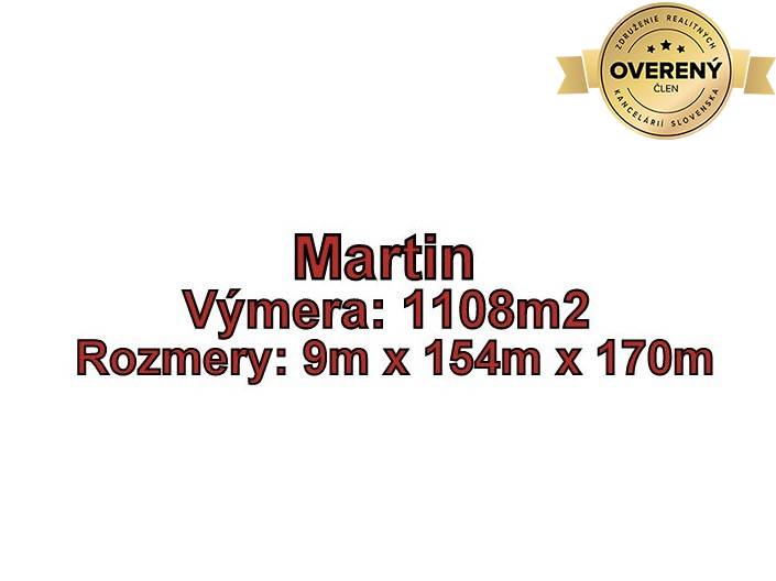 Martin - PRIEKOPA pozemok o výmere 1108 m2 v časti Ráztoky
