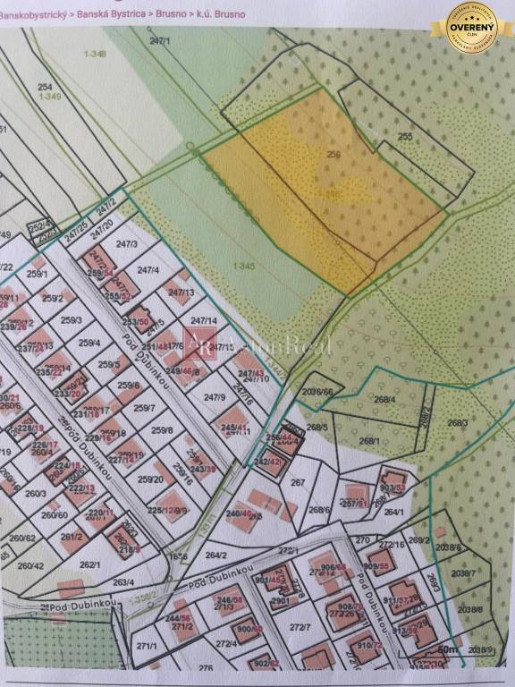 Investičný pozemok: rozloha: 4236 m2, Brusno - krásny výhľad  