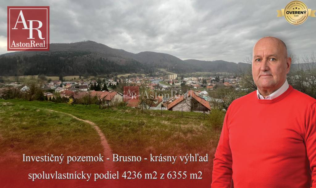  Investičný pozemok: rozloha: 4236 m2, Brusno - krásny výhľad  