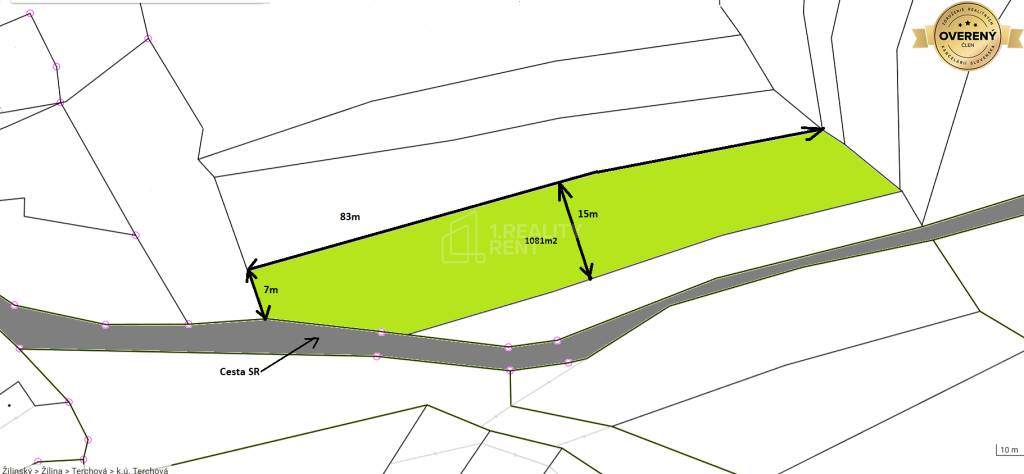 Predaj: Krásny slnečný rekreačný pozemok 1081m2 v Terchovej