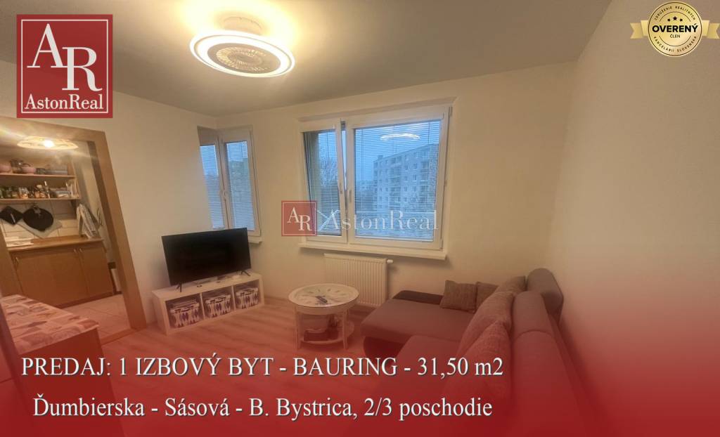PREDAJ: 1 izbový byt 31,50 m2, 2/3 posch. Ďumbierska, B. Bystrica  