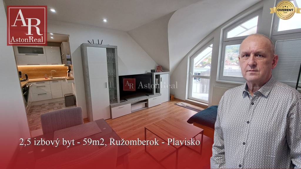 PREDAJ: 2,5 izbový byt - 59m2, s balkónom, Ružomberok - Plavisko