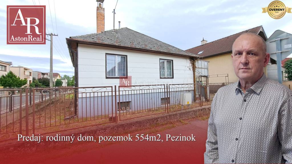 PREDAJ: Rodinný dom 3 izbový, pozemok 554m2, Pezinok