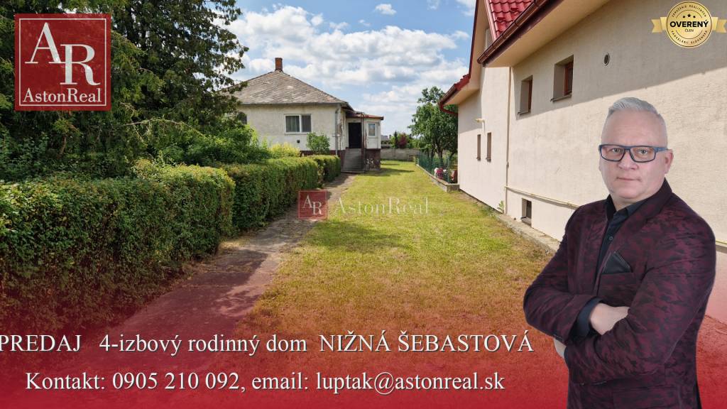 AstonReal: na predaj rodinný dom s pozemkom 1 469 m2, Nižná Šebastová