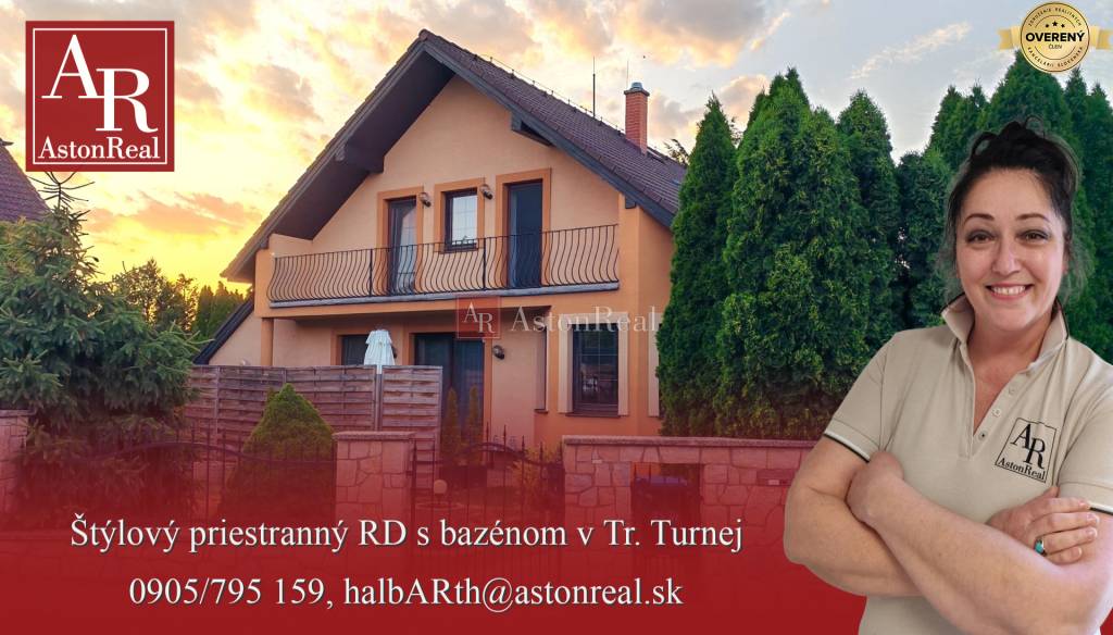 Štýlový dvojgeneračný 5-izb. dom, bazén,  Trenčianska Turná