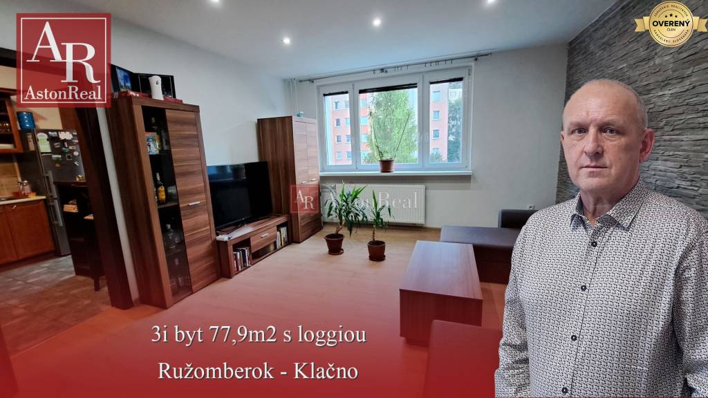 PREDANÉ : 3i byt s loggiou, 78m2, Ružomberok - Liptovská ulica, 
