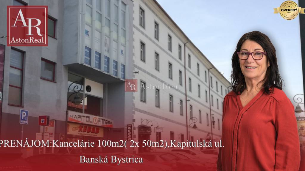 PRENÁJOM: Kancelárie 100m2( 2x 50m2), Kapitulská ul.Banská Bystrica