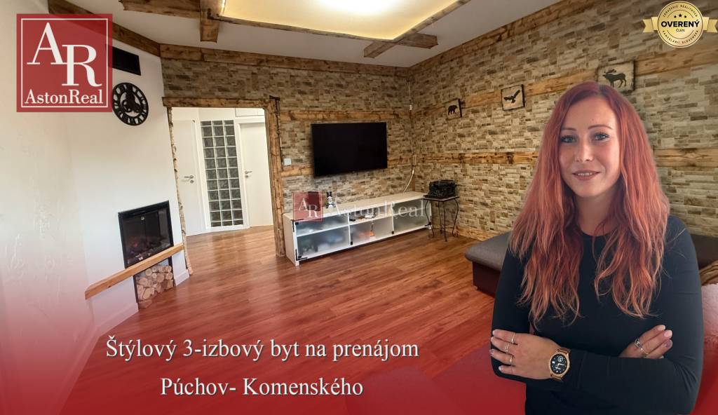 NA PRENÁJOM: štýlový, zariadený 3-izbový byt s loggiou Komenského ul.