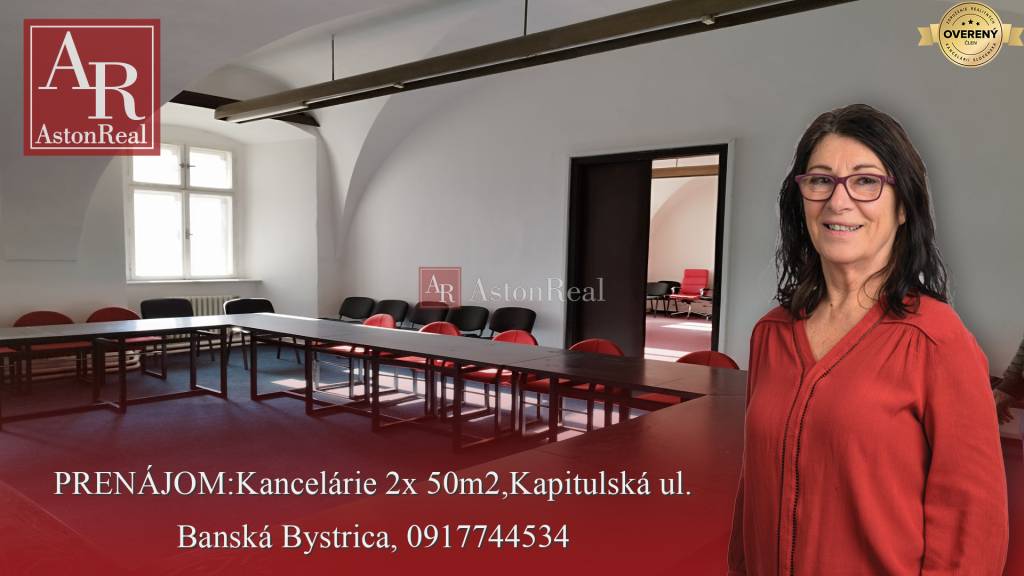 PRENÁJOM: Kancelárie 2x 50m2, Kapitulská ul.Banská Bystrica