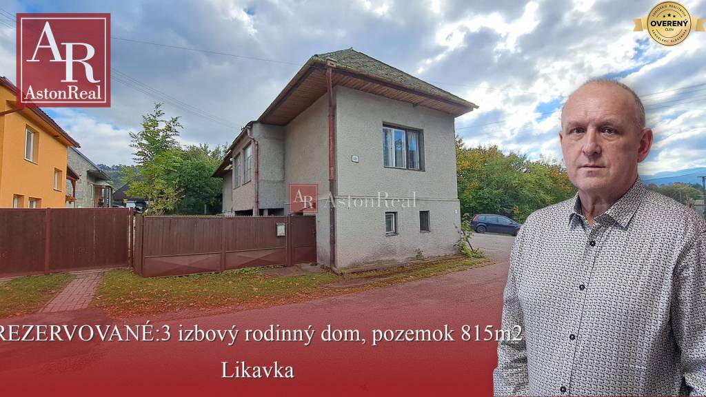 PREDANÉ:  Rodinný dom Likavka - pozemok 815m2