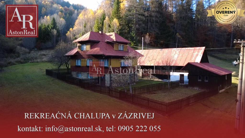 CHALUPA v rekreačnej oblasti ZÁZRIVÁ - 5km od Terchovej