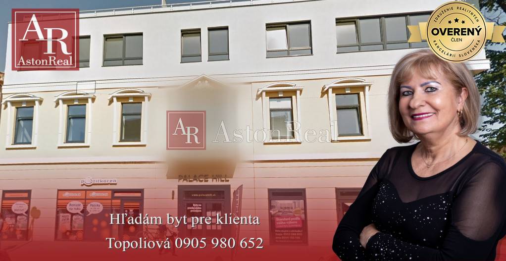 Hľadám pre klienta 1-izbový byt novostavbu POPRAD -Pallace Hill