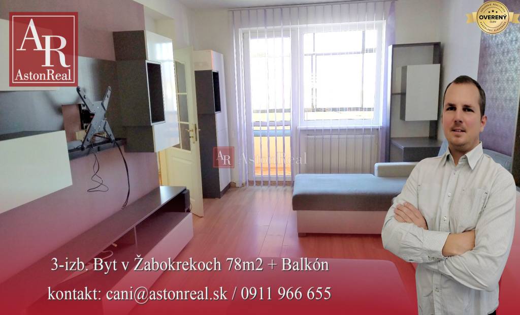 Predaj:3-izb. Byt v Žabokrekoch 78m2 + Balkón