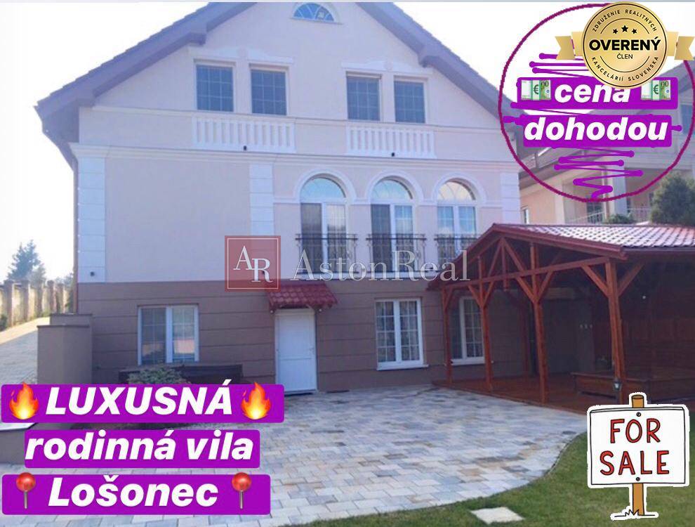 LUXUSNÁ rodinná vila 660 m2, pozemok 3.730 m2, Lošonec pri Trnave