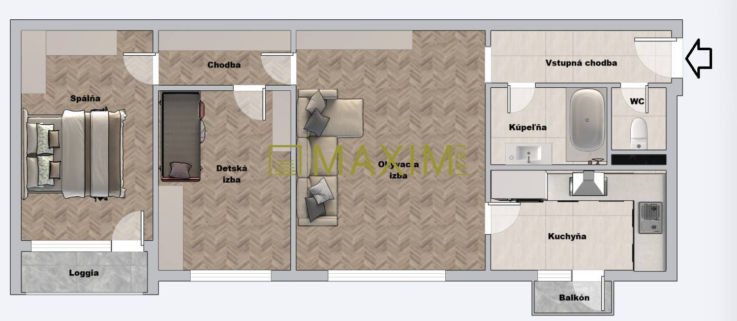 Ponúkame na predaj 3- izbový byt v Ružinove
