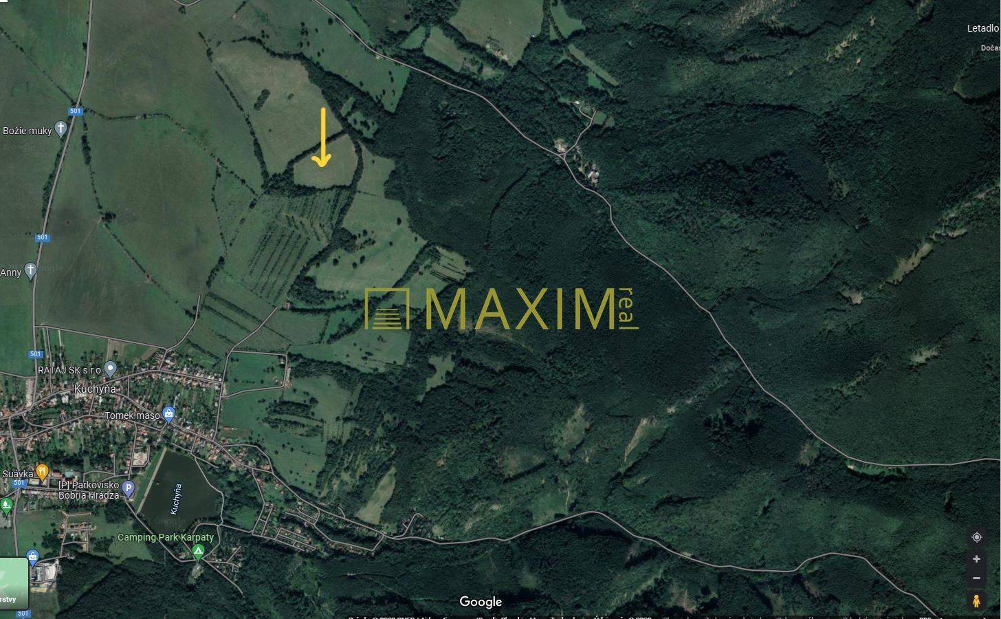 Slnečný takmer hektárový pozemok (9410m²) v k.ú. Kuchyňa s nádherným p