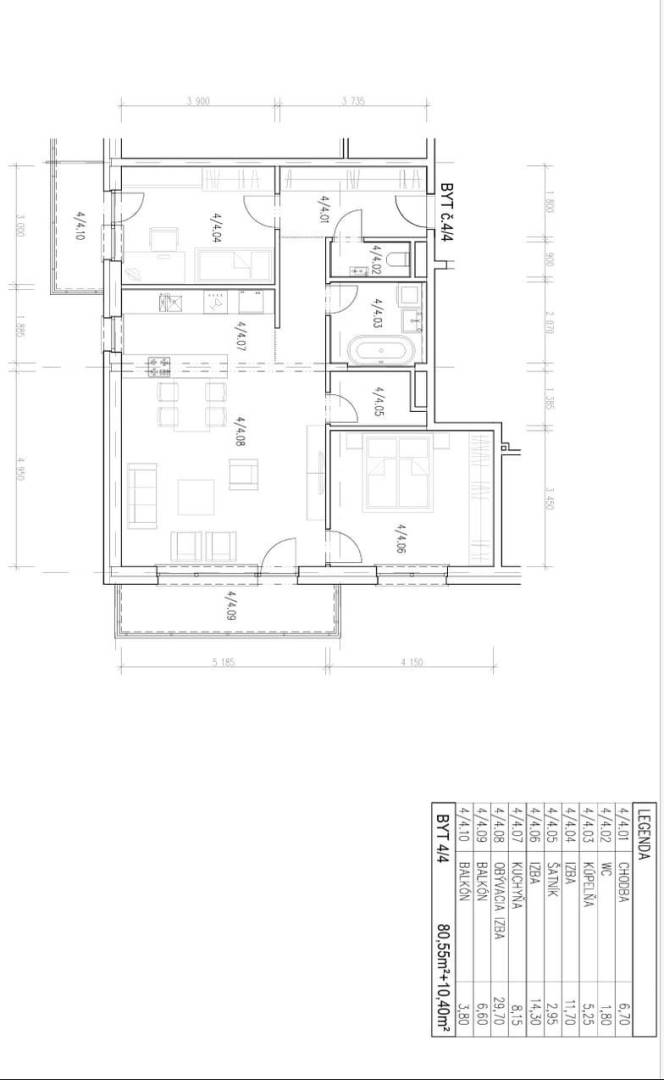 Novostavba – 3- izb. byt s 2 balkónmi a garáž. na ul. Jána Ondruša