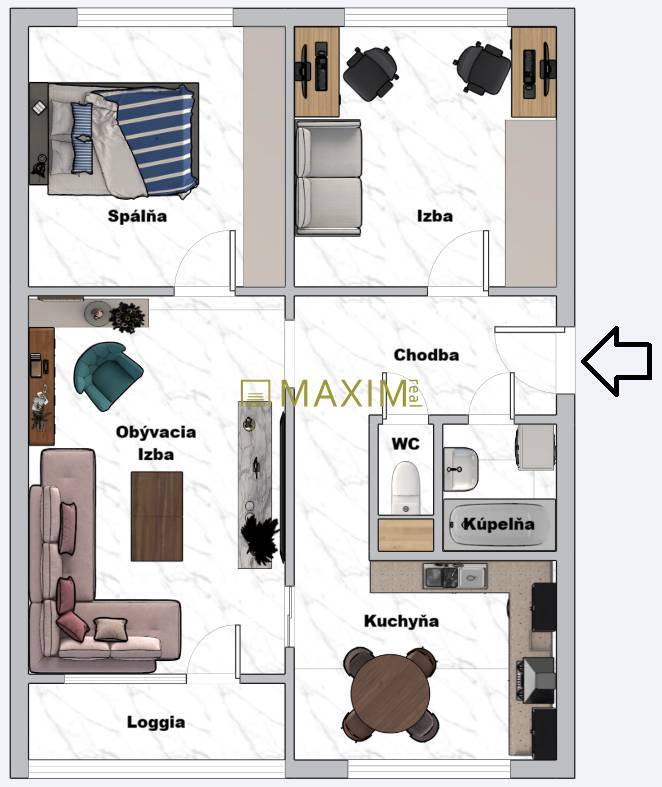 Ponúkame na predaj 3-izbový byt na Hnileckej ulici v Bratislave