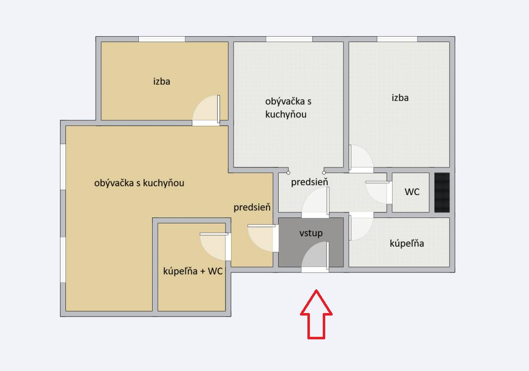 Pôvodne 4 izbový byt, prerobený na dva 2- izb byty na ulici WOLKROVA